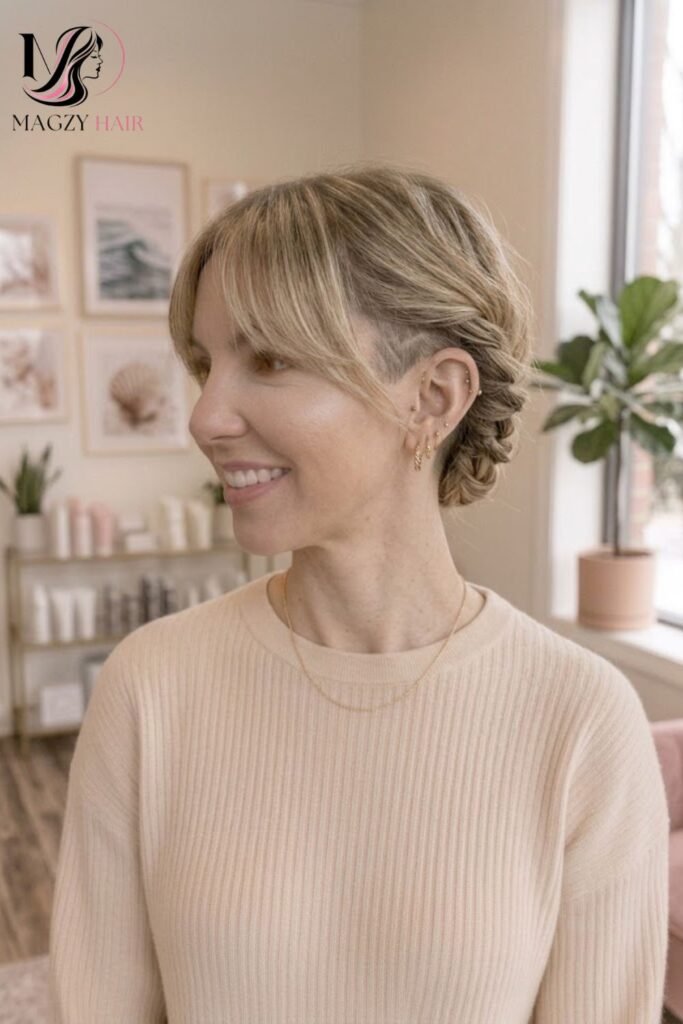 Medium Length Layers with an Undercut Detail