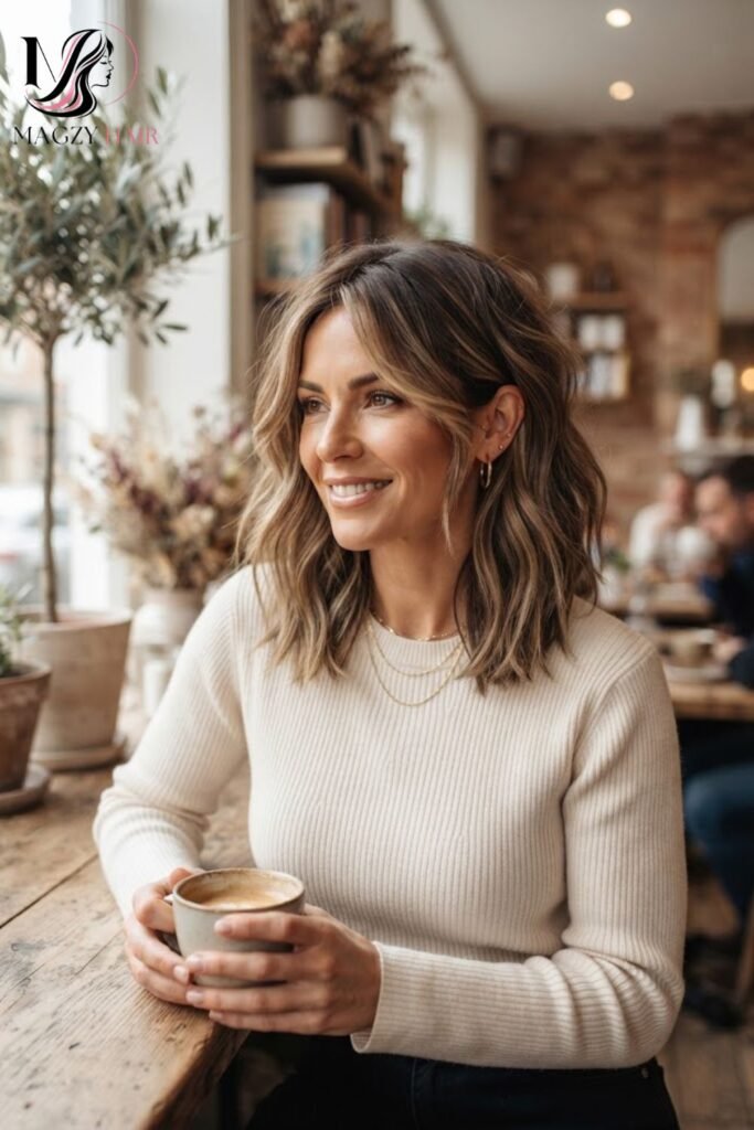 Long Layered Bob with Soft Face Framing Pieces