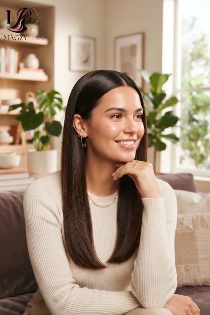 Sleek, Glossy Straight Blowout