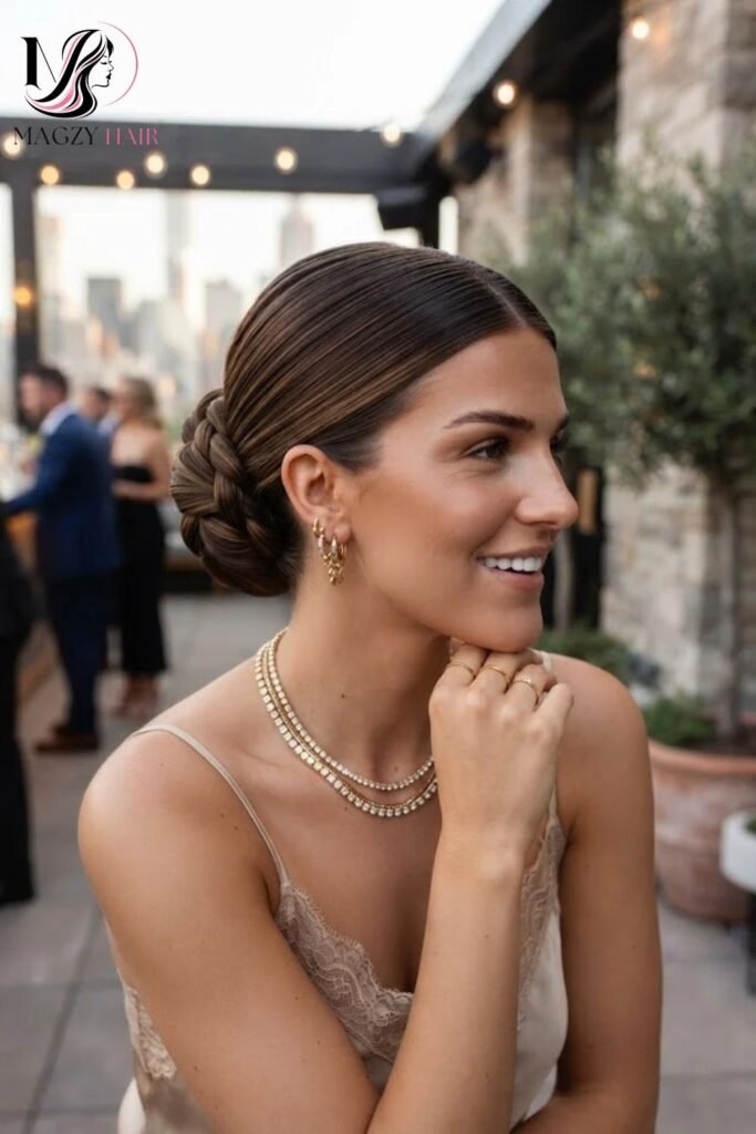Straight Hair Updo for Special Occasions
