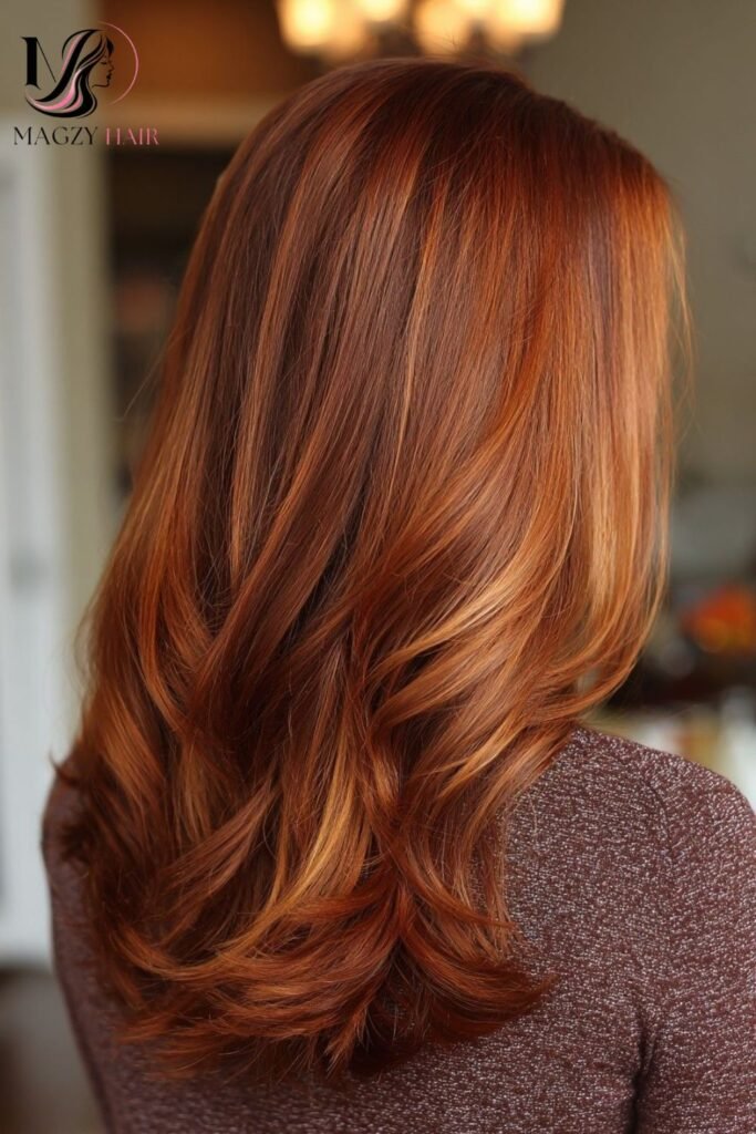 Auburn Balayage: Dimensional Warmth Without Full Commitment