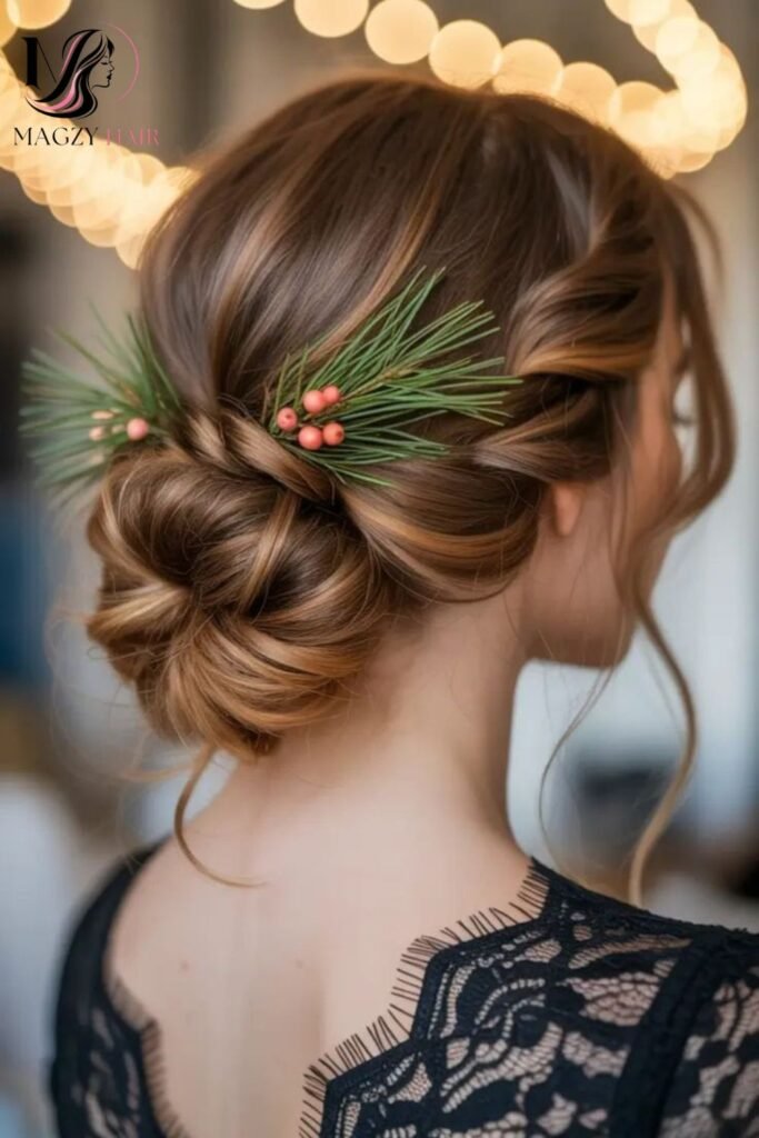 Low, Textured Bun for Effortless Elegance