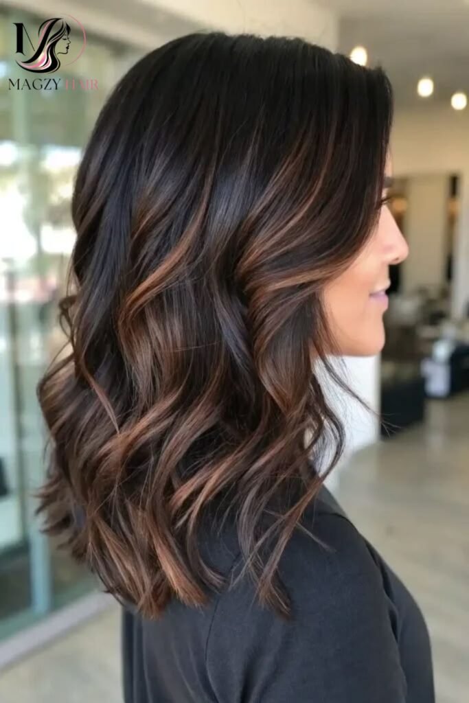 Dark Brown Balayage with Babylights
