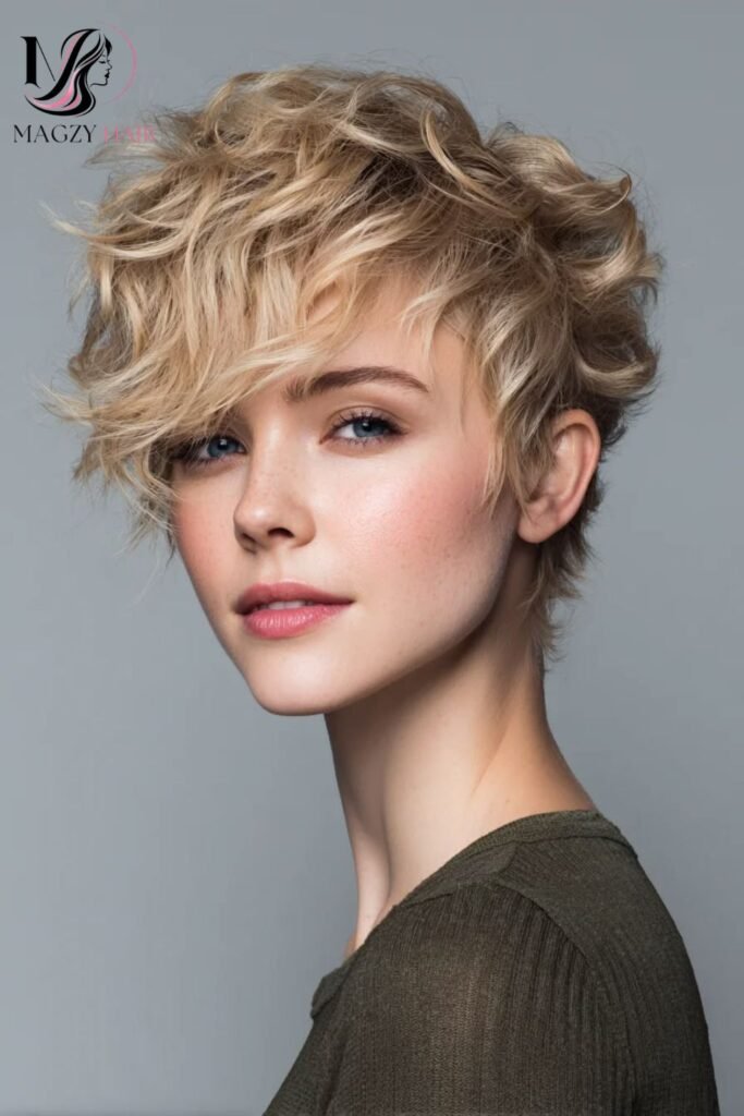 Pixie Cut with Long, Textured Layers on Top