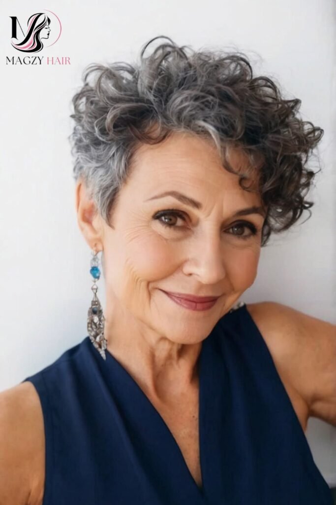 Curly Pixie for a Bold, Low Maintenance Change