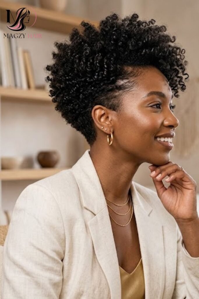 Tapered Curly Cut for a Modern, Sculpted Look