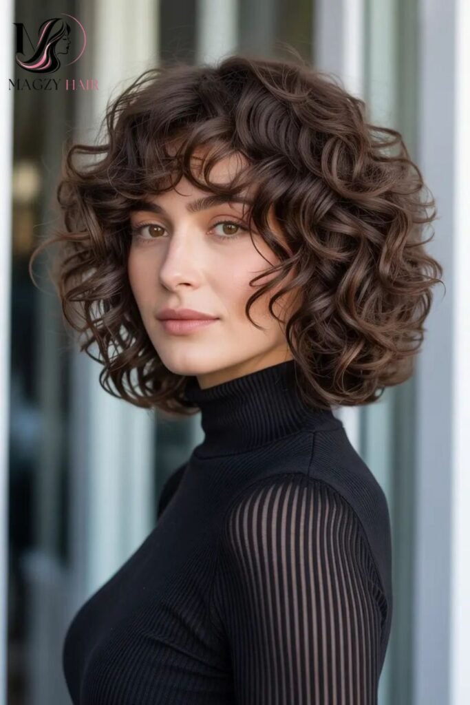 Short Curly Hairstyles Ideas With Bangs