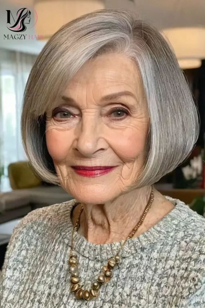 Short Bob With a Flattering Side Part