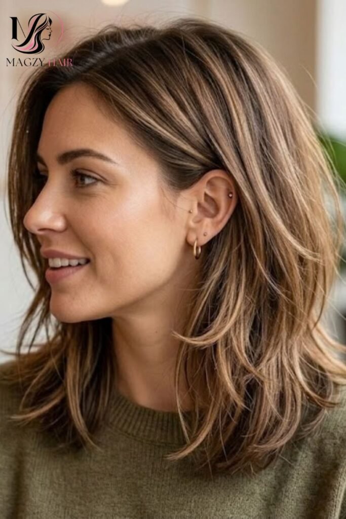 Shoulder Length Layers for Versatile, Minimal Styling