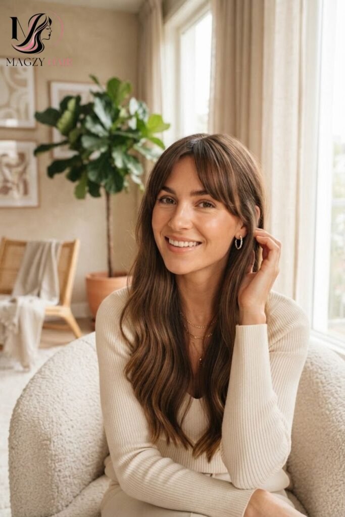 Long Hair With Bottleneck Bangs