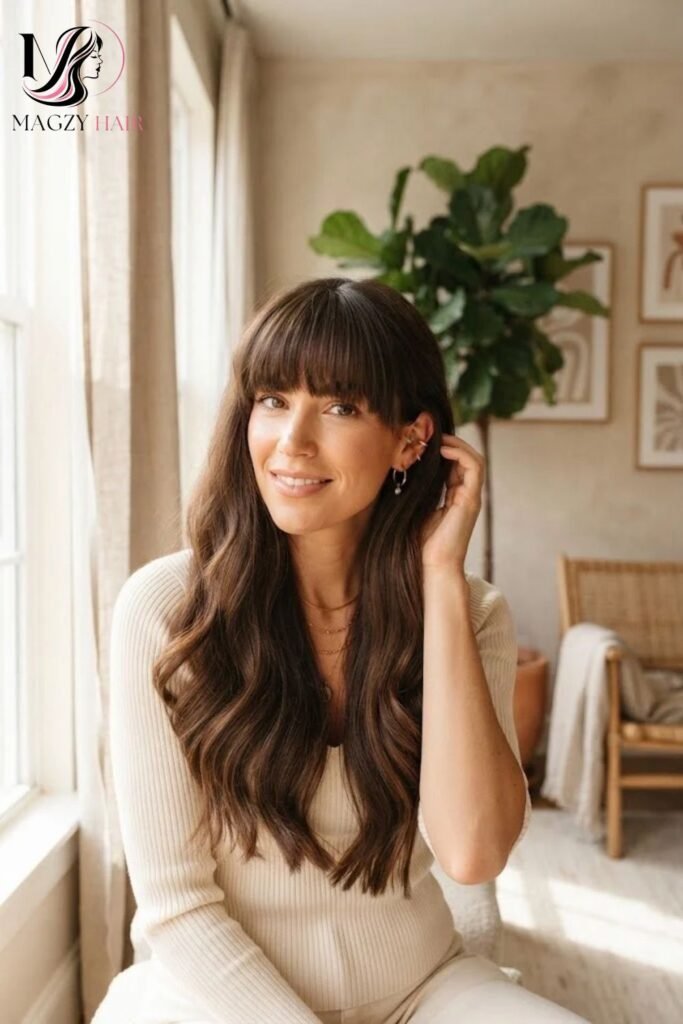 Long Hair With Bangs for Thick Coarse Hair